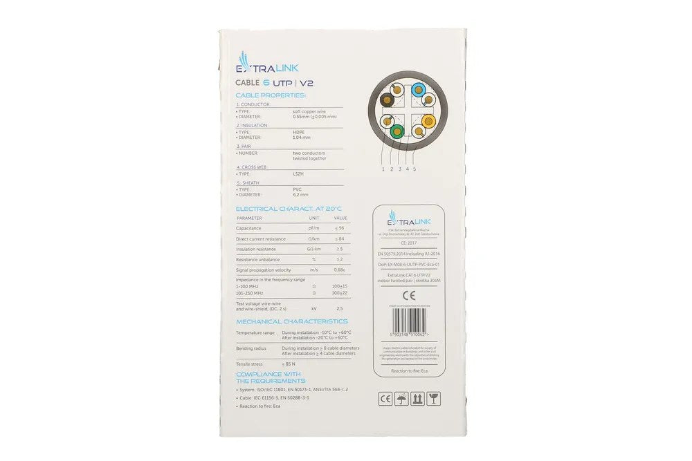 Extralink CAT6 UTP V2 Internal Twisted-Pair Network Cable 305 M