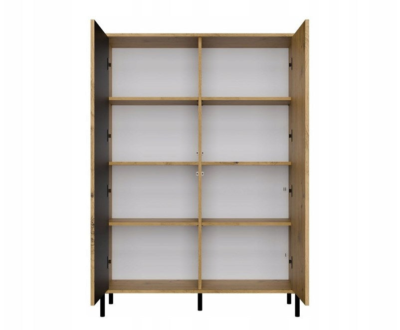 KAMARO 2DD SLIM/THICK OAK DISPLAY CABINET