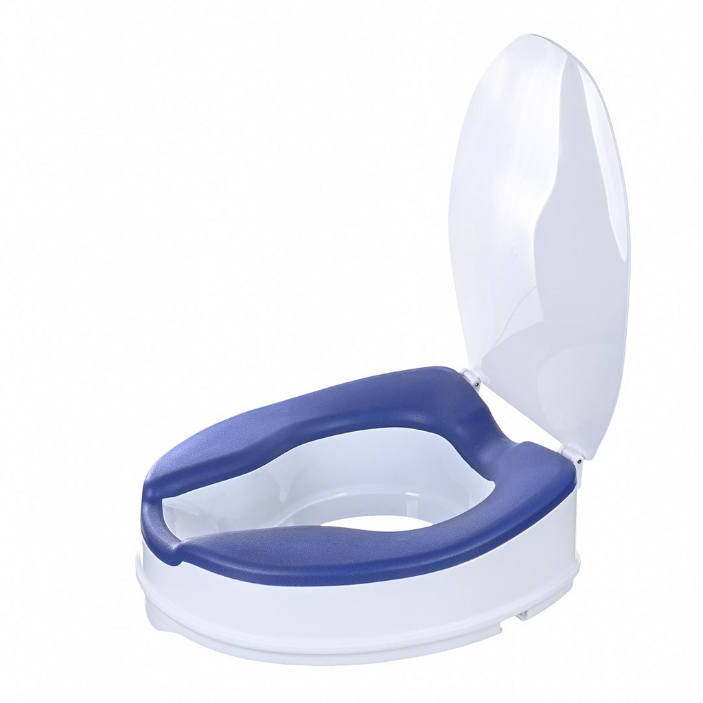 ActionMed Toilet Seat with Lid NT500AM 10 cm White/Blue For Seniors