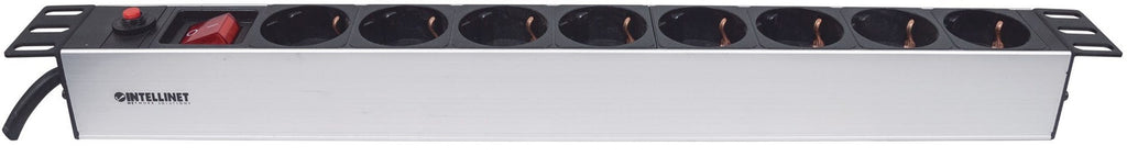 Intellinet 48.30 cm (19") 1U Rackmount 8-Way Power Strip - German Type - Black