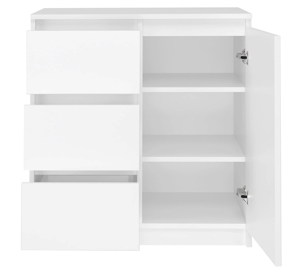 Topeshop 1D3S BIEL Chest of Drawers, Matte White
