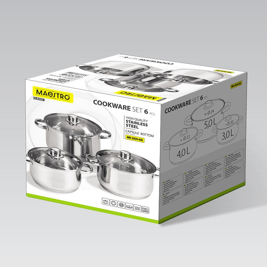 MR-2020-6XL MAESTRO 6-Piece Pot Set