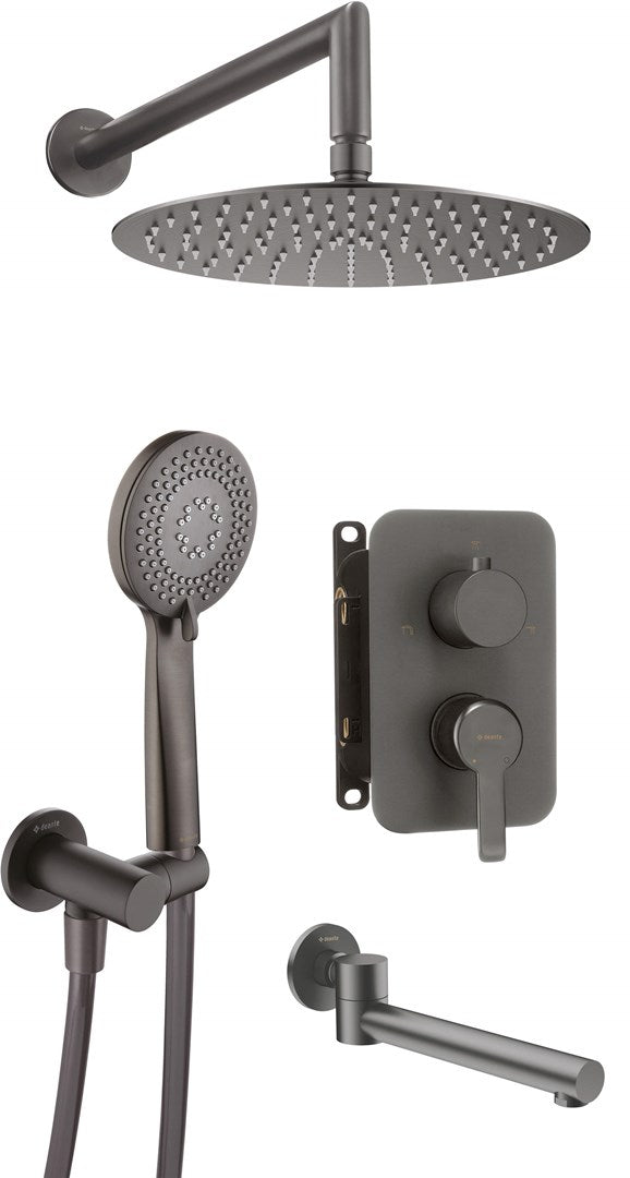 Deante Concealed Shower Set with Bath Spout - Chrome