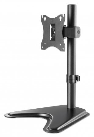 MANHATTAN Standfuß mit Monitorhalterung für ein Display Für einen LED/LCD-Monitor von 43,20cm (17") bis 68,60cm (27") und bis zu 7 kg, +/-10° neigbar, +/-45° schwenkbar, +/-90° redierbar, höhenverstellbar, black (462037)