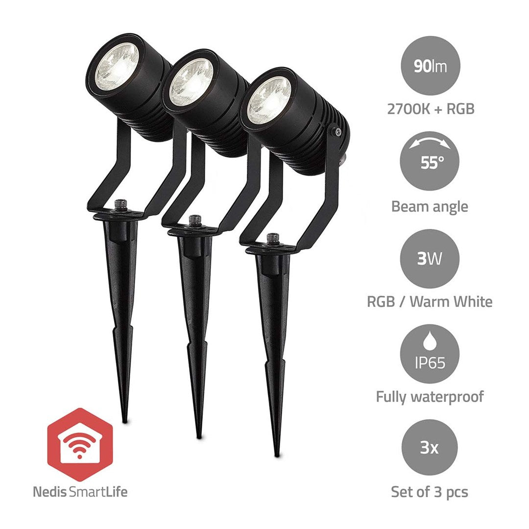 Outdoor Lamp Nedis ZBLOS10RGBW3 Smartlife