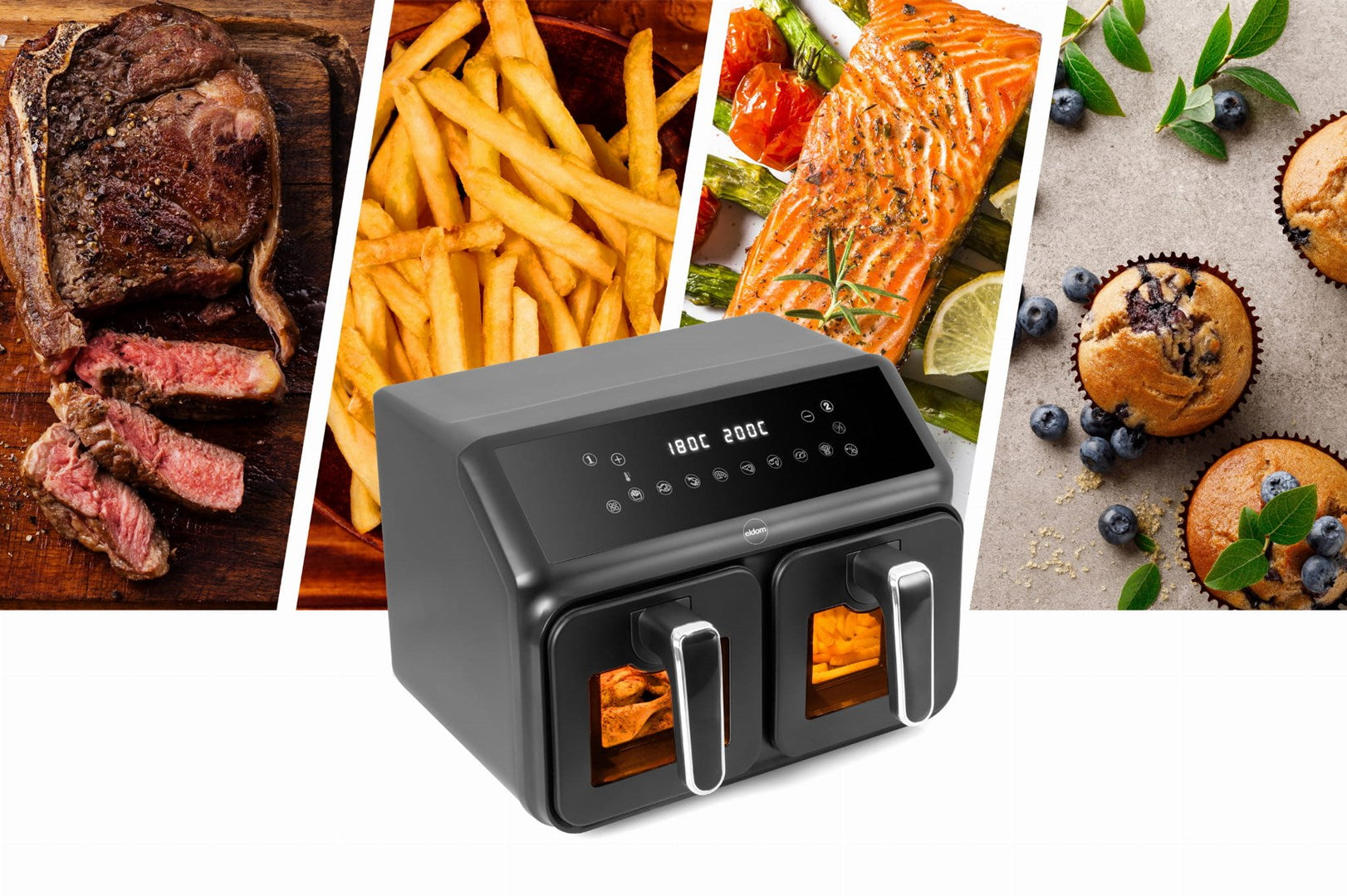 Eldom FR210 DUALCRISP Air Fryer 2200W 8 L