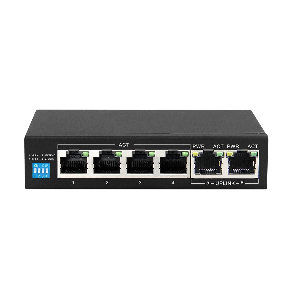 Extralink KRIOS PoE Switch 4x Gigabit PoE 60W 2x RJ45 Uplink
