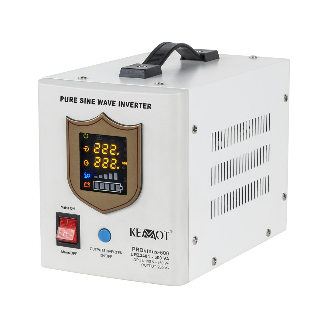 KEMOT Power Supply - Pure Sine Wave Inverter 500 VA - 300 W - 12V - Model URZ3404