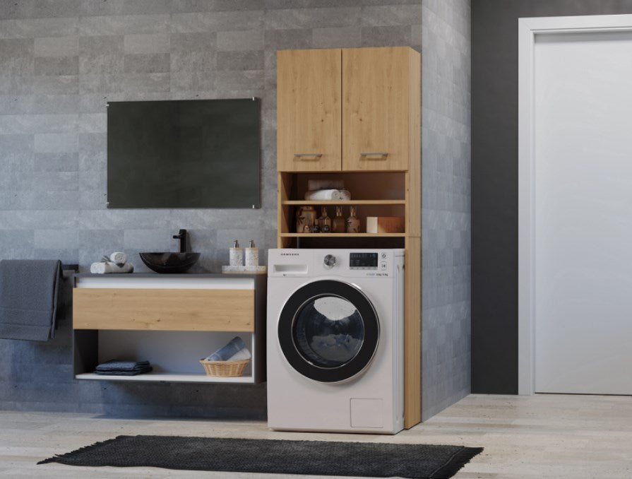 Topeshop POLA DD ARTISAN Bathroom Storage Cabinet - Artisan Oak - Model: POLA DD