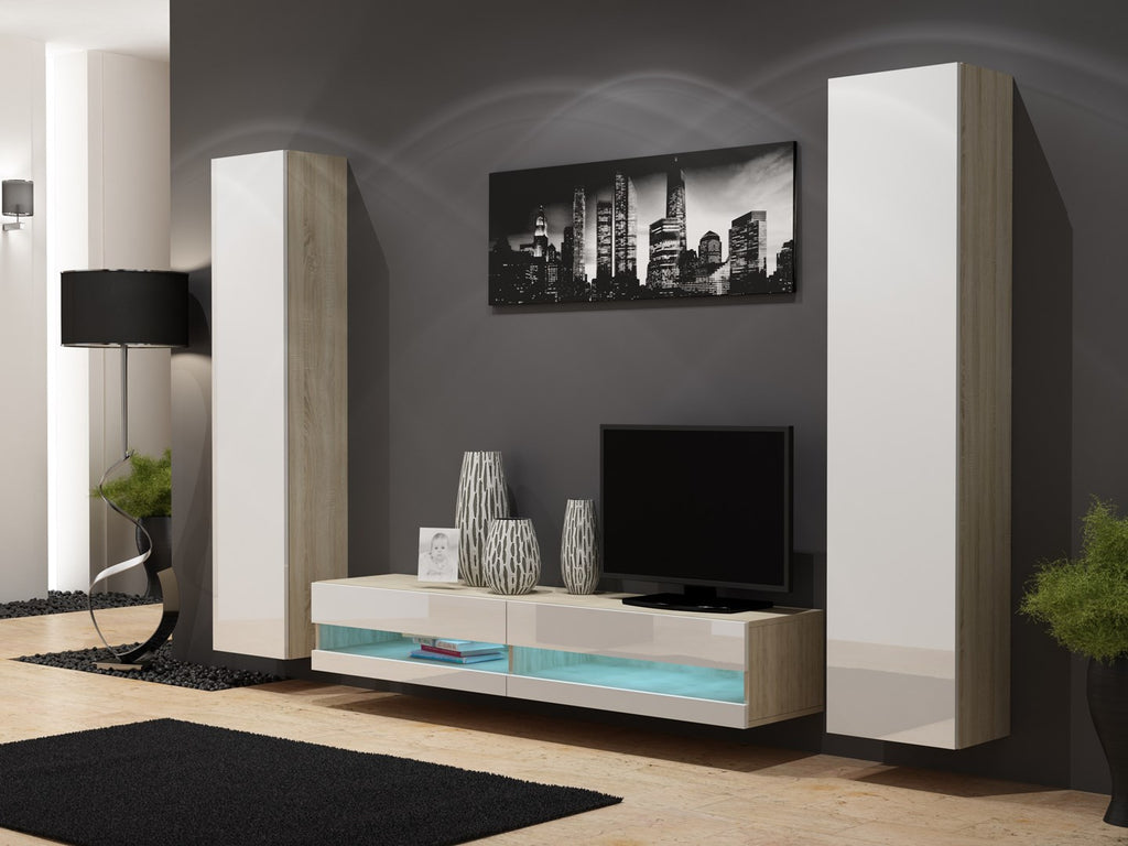 Cama VIGO NEW TV Stand 180x30x40 Sonoma/White Gloss
