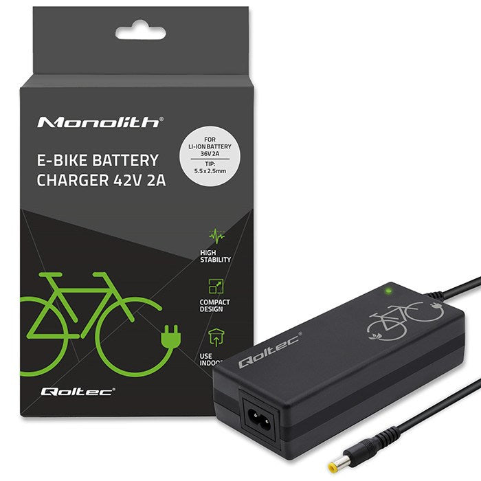 Qoltec Charger for E-Bike Batteries 36V 42V 2A 5.5x2.5