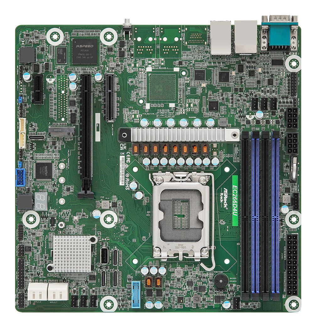 ASRock EC266D4U Micro-AATX Motherboard - Intel Socket 1700 - DDR5 - Single DDR5-only