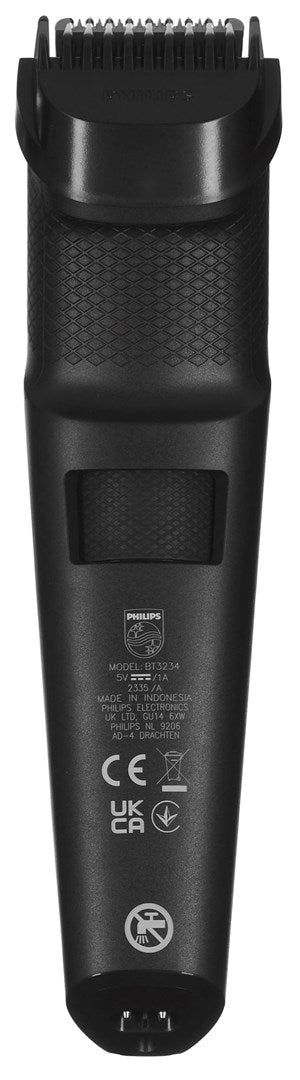 Philips Beard Trimmer, Battery Operated, Stainless Steel, 20 Cutting Levels (BT3234/15)