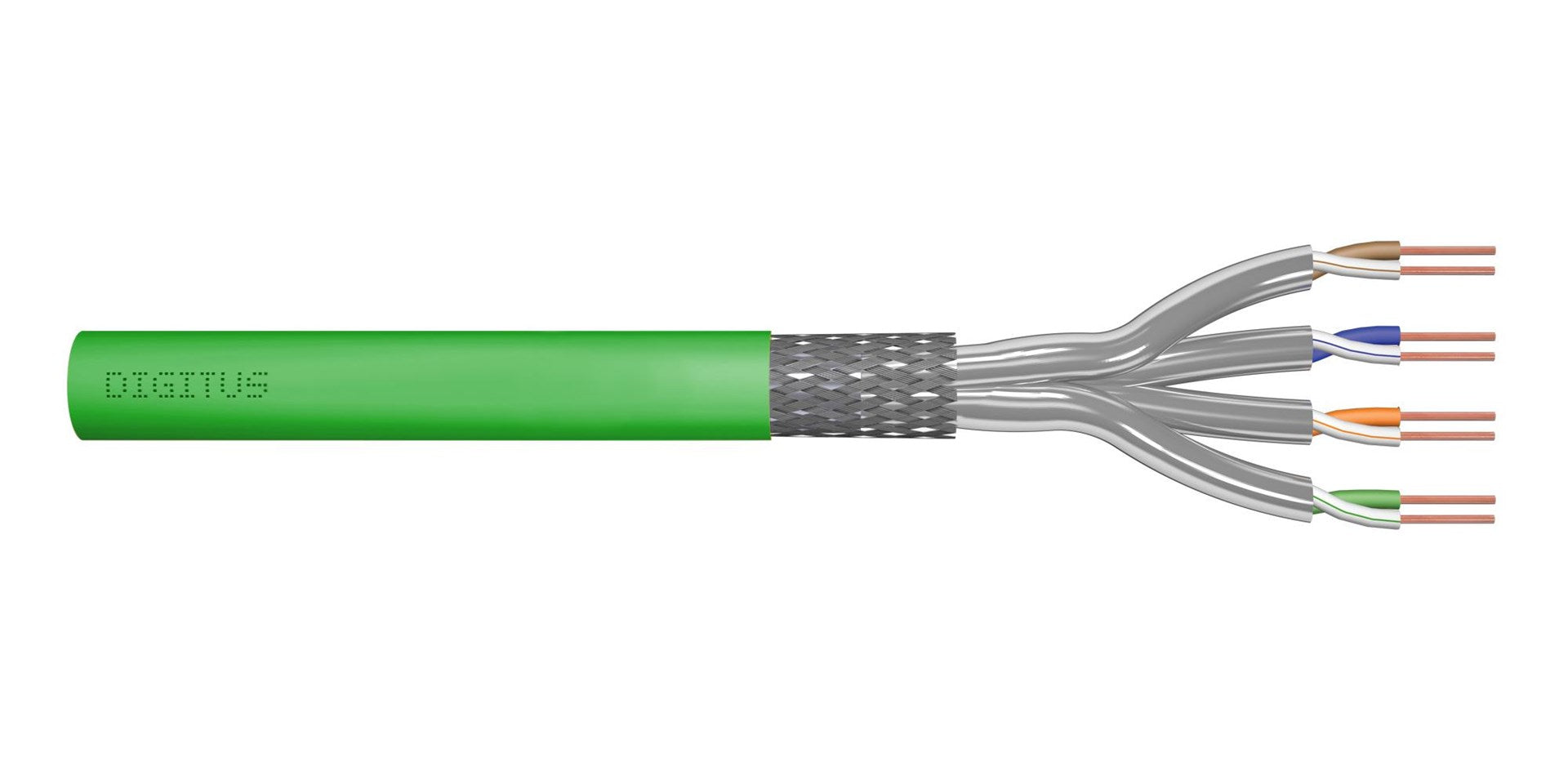 DIGITUS Installation Cable Cat.8.2 S/FTP Dca AWG 22/1 LSOH 50 m Green Reel