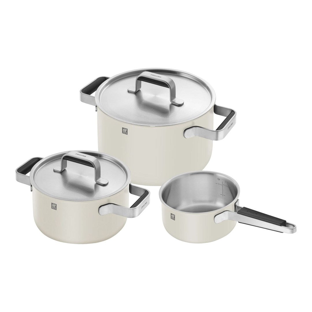 ZWILLING PURE Set of 3 Pots Ivory Stainless Steel