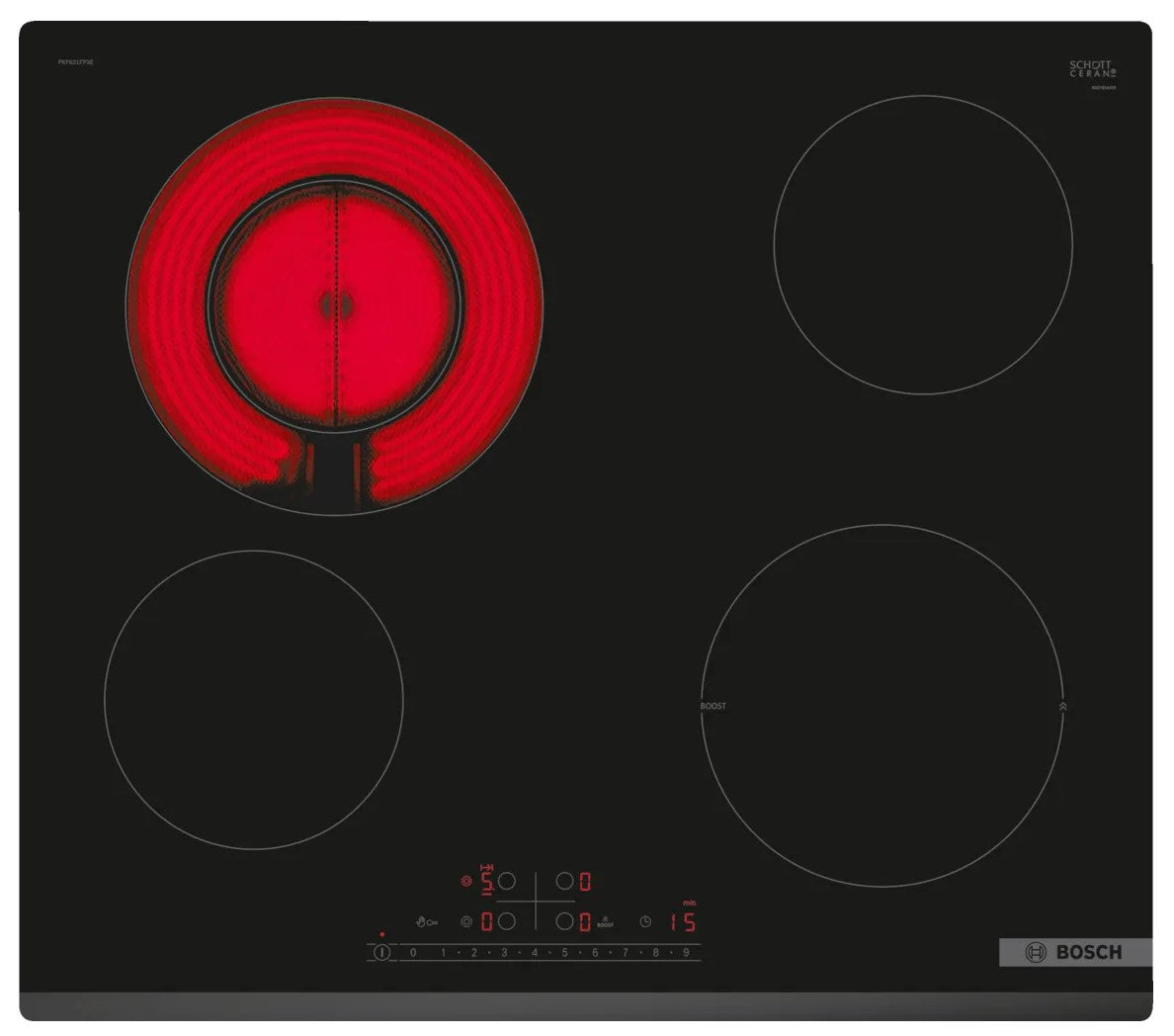 Bosch PKF631FP3E 60 cm Black Built-in Ceramic Hob 4 Zones