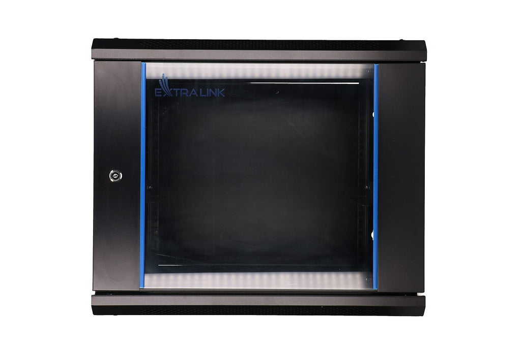 Extralink Rackmount Cabinet 9U 600x600 Black Wall Mounted