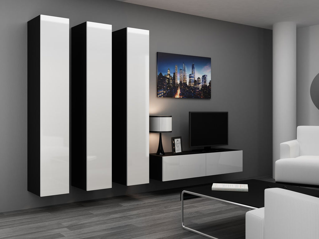 VIGO TV Stand 140 cm Black/White Gloss RTV VIGO140