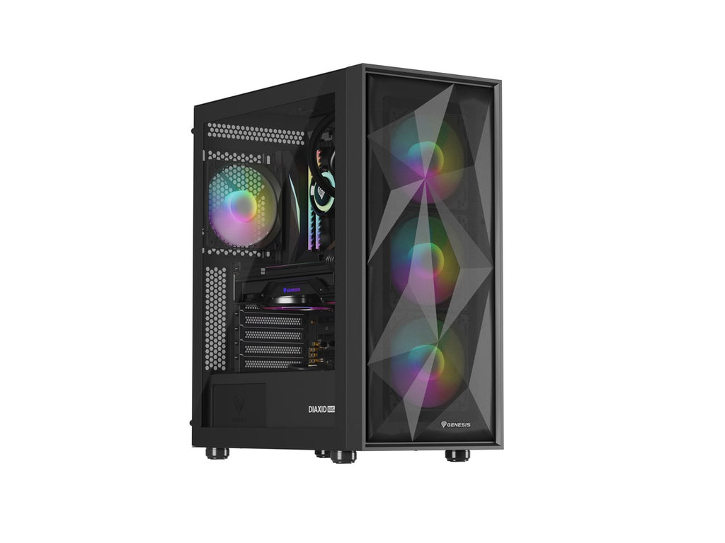 Genesis Diaxid 605 ARGB Midi Tower Case with USB-C Window Black