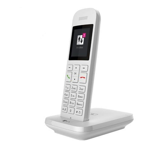 Deutsche Telekom Sinus 12 Cordless Phone, Caller ID, DECT, White, 1 Handset