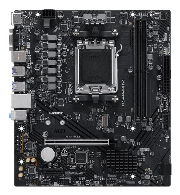 MSI Pro A620AM-B EVO AM5 Motherboard AMD Socket AM5 (Ryzen Zen4) 7E36-001R