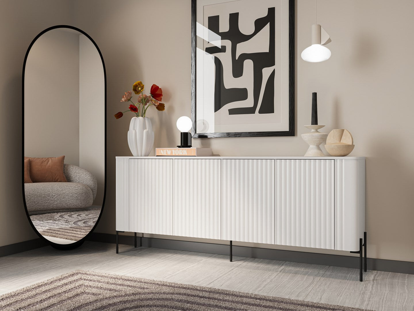 Cama VERA chest of drawers 190x40x80 matt white