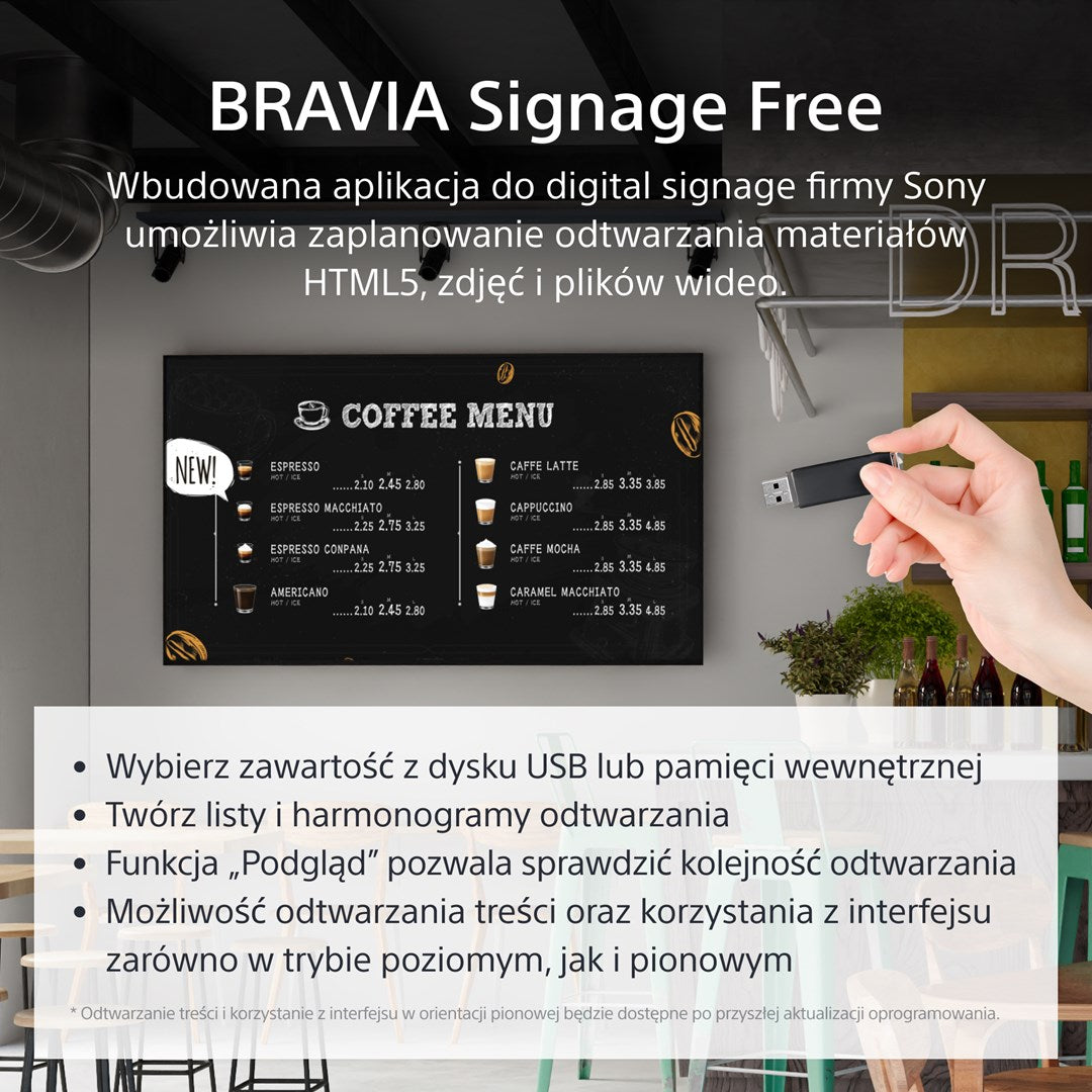Sony FW-43EZ20L Digital Signage Display 43" 4K Ultra HD LED Black - Android