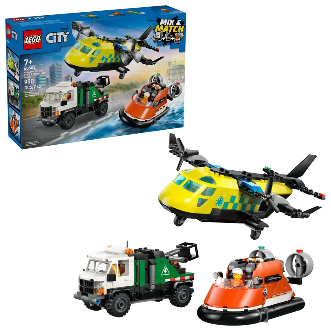 LEGO CITY Airplane Service Truck and Hovercraft 60505