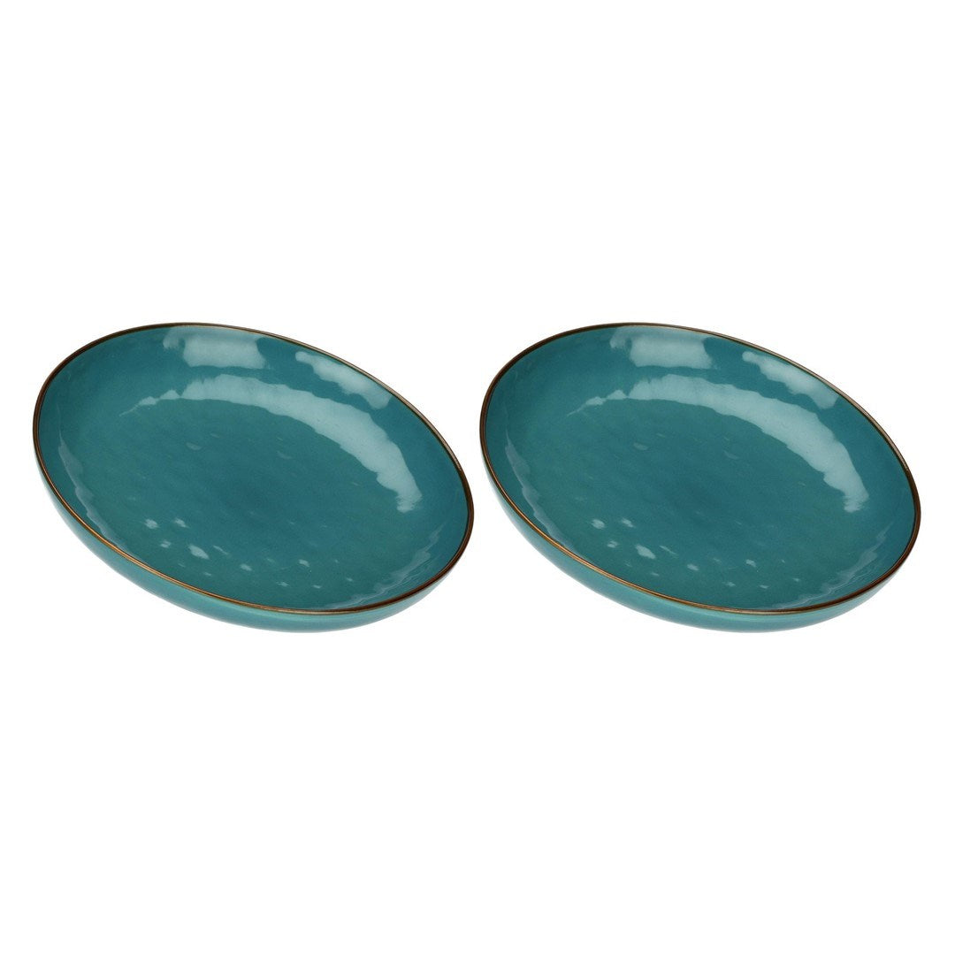 Set of 2 Concerto Ottanio Round Bowls - Blue-Green  30 cm