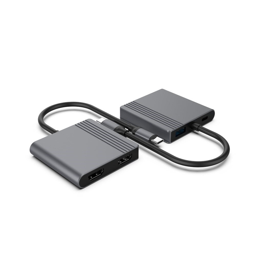 Gembird A-CM-COMBO3-04 USB Type-C 3-in-1 Multi-Port Adapter Space Grey