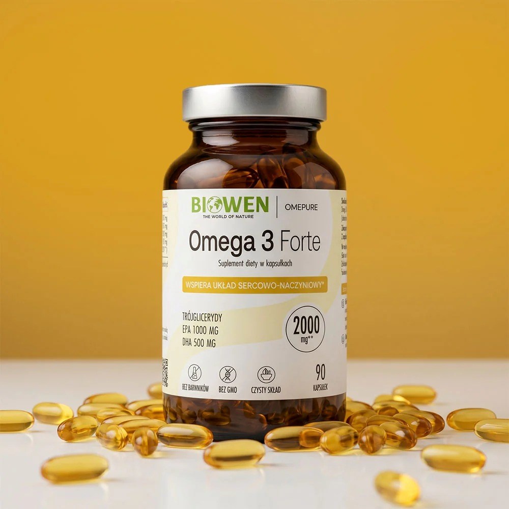 Biowen Food Supplement - Omega 3 Forte 1000 mg EPA 500 mg DHA - 90 Capsules