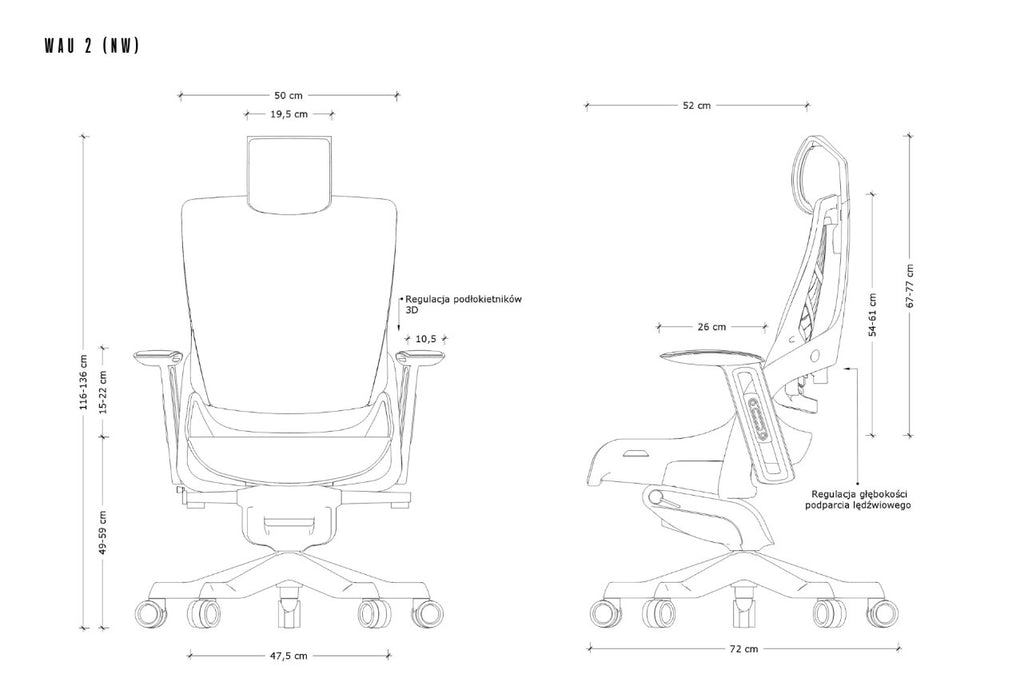 Wau 2 NW41 office chair  charcoal/white mesh
