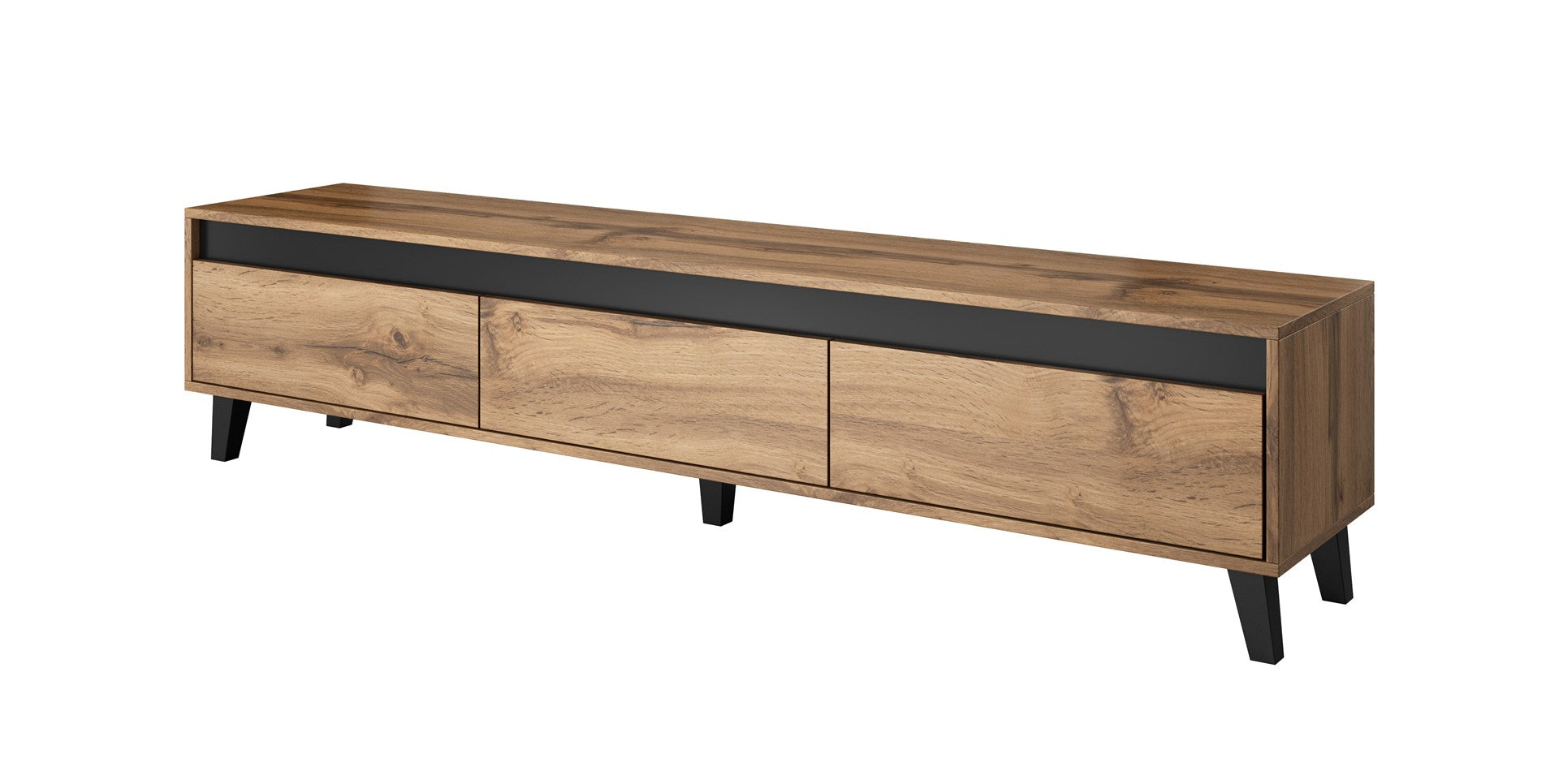 NORD TV Stand in Wotan/Anthracite - 42 cm H x 185 cm W x 38 cm D