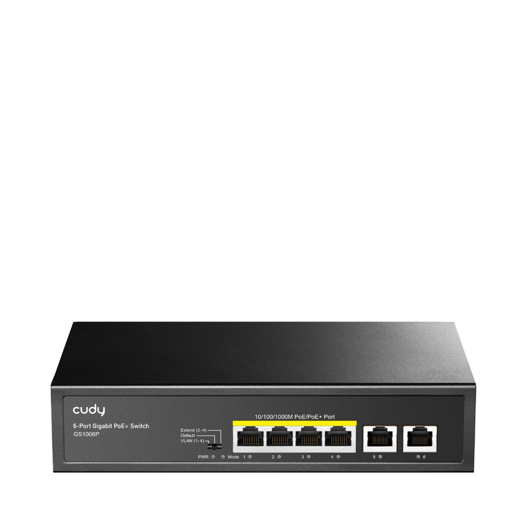 CUDY 6-Port Gigabit PoE+ Switch 65W GS1006P - Switch