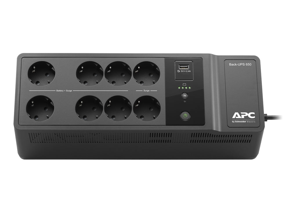 APC Back-UPS BE650G2 - USV - Wechselstrom 230 V - 400 Watt - 650 VA - Ausgangsanschlüsse: 8 - black (BE650G2-GR)