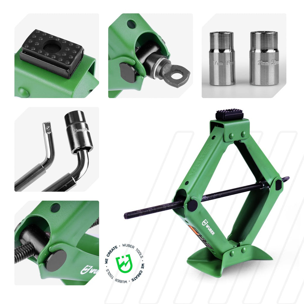 WUBER Trapezoidal Car Jack 120–415 mm 2 t W22023 Hydraulic Jack 3.5 kg