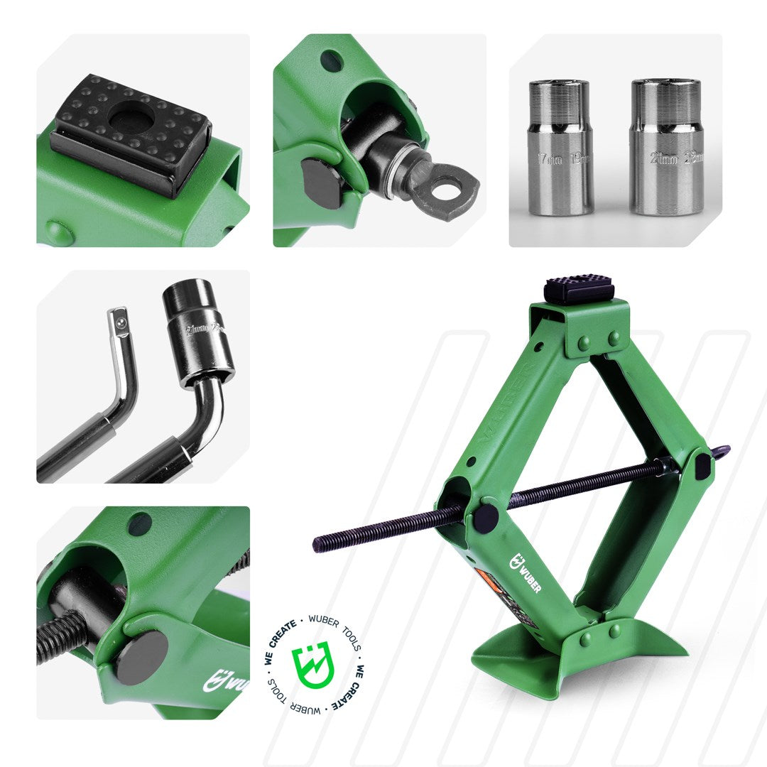 WUBER Trapezoidal Car Jack 120–415 mm 2 t W22023 Hydraulic Jack 3.5 kg