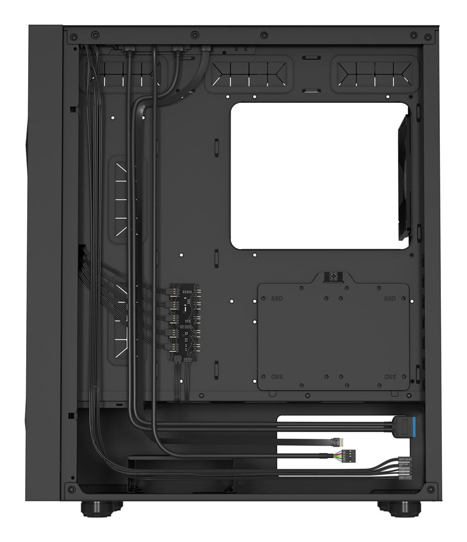 Genesis Diaxid 605F Midi Tower Case with USB-C Window Black