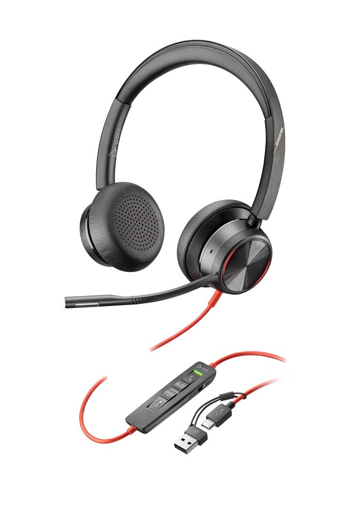 HP Inc. Poly Blackwire 8225 - Blackwire 8200 series - Headset - On-Ear - kabelgebunden - aktive Rauschunterdrückung - USB-C - Schwarz - Zoom Certified, UC-zertifiziert (8X223AA)