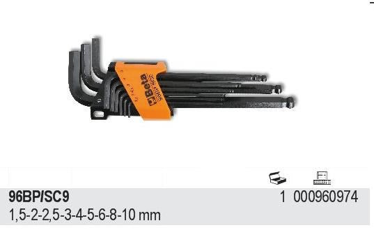 Beta Wrench Set 9 Pieces 420 g BE96BP/SC9