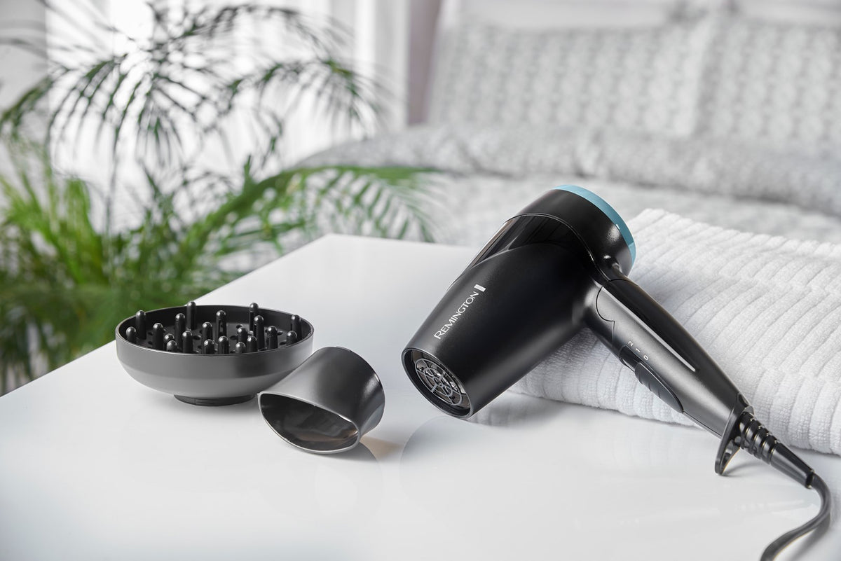 Remington Travel Hair Dryer D1500 On The Go Black/Turquoise (45583560100)