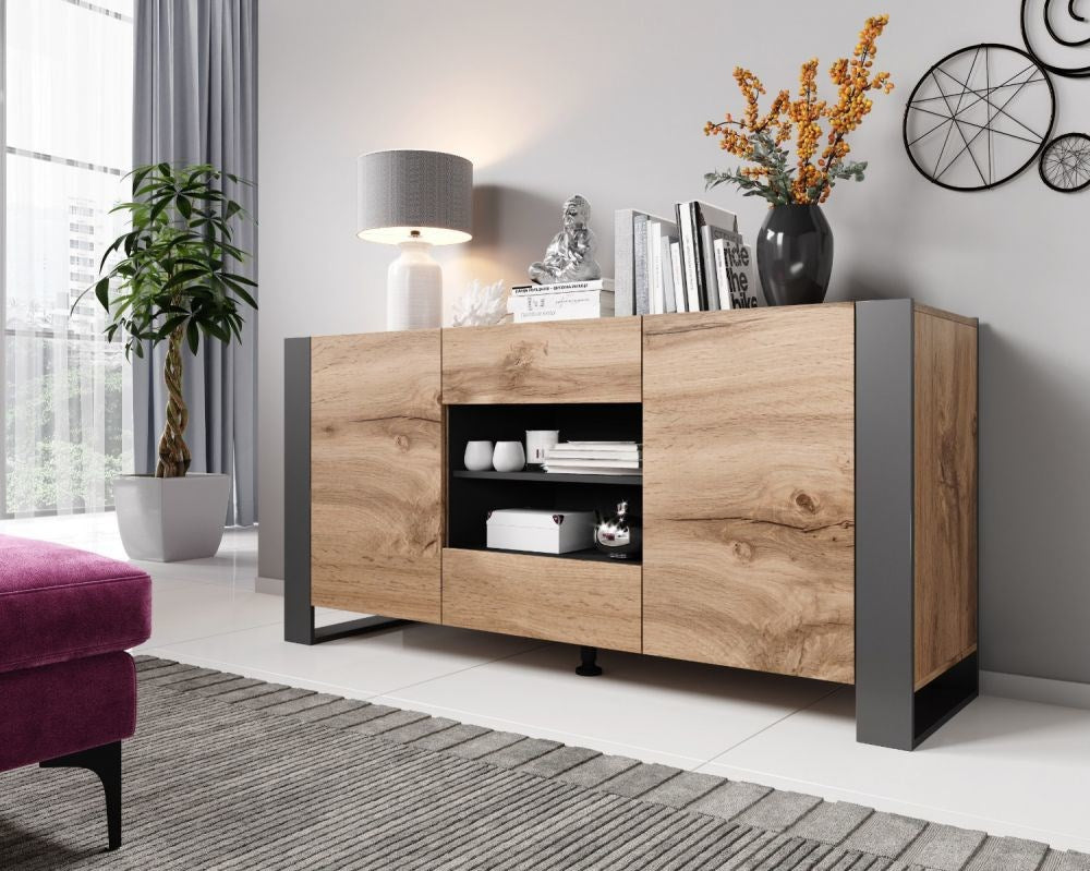 Cama Chest of Drawers WOOD Wotan Oak/Anthracite