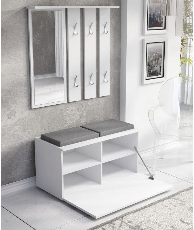 Topeshop GAR OPAL BIEL Entryway Cabinet, White, 85x45x35cm