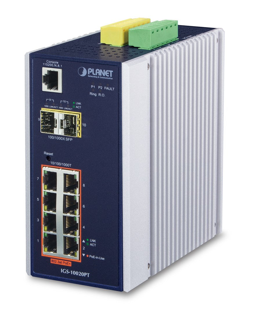 PLANET IGS-10020PT Managed Switch 8x 10/100/1000 PoE + 2x Gigabit SFP