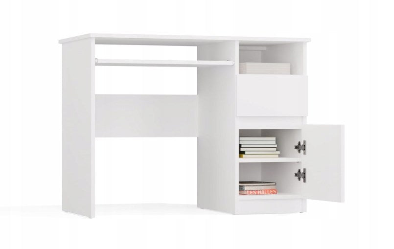 PORTO Right Desk with Drawer and Keyboard Shelf White Model PORTO RIGHT