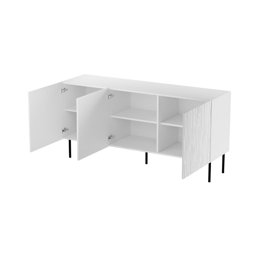 JUNGLE Chest 152x40.5x74.5 White Matte + Black Legs