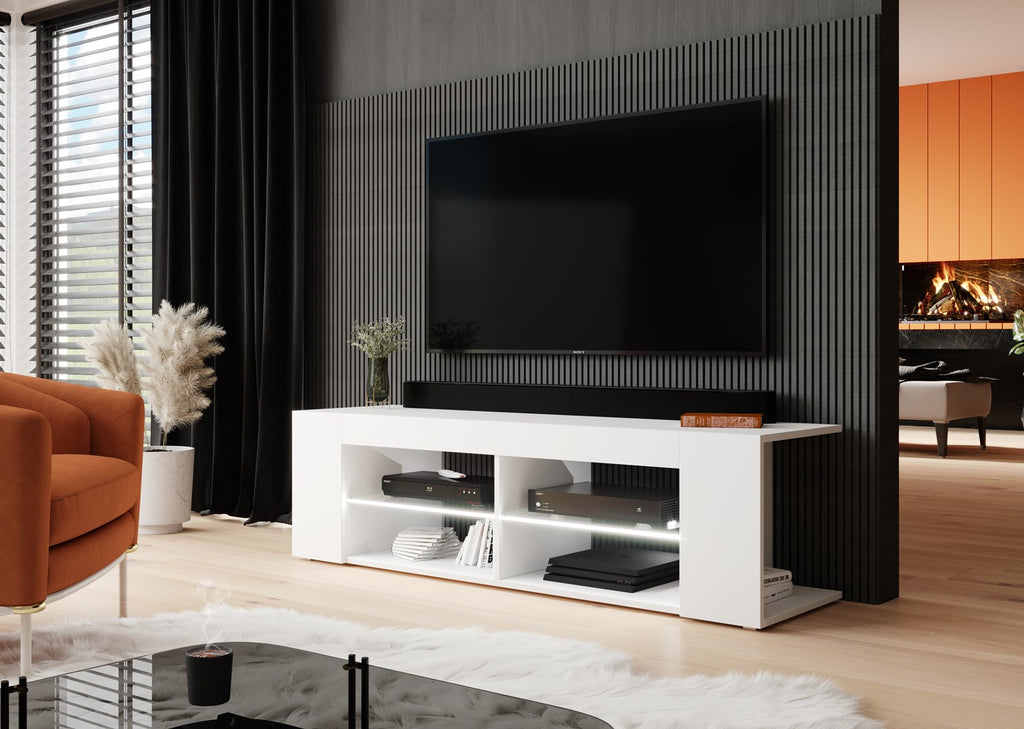 Cama TV Cabinet TEXAS 50/134/40 White/White Gloss
