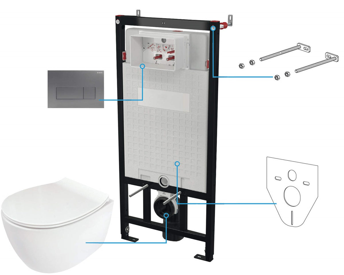 deante 6-in-1 Concealed Toilet Set | CDLT6ZPW