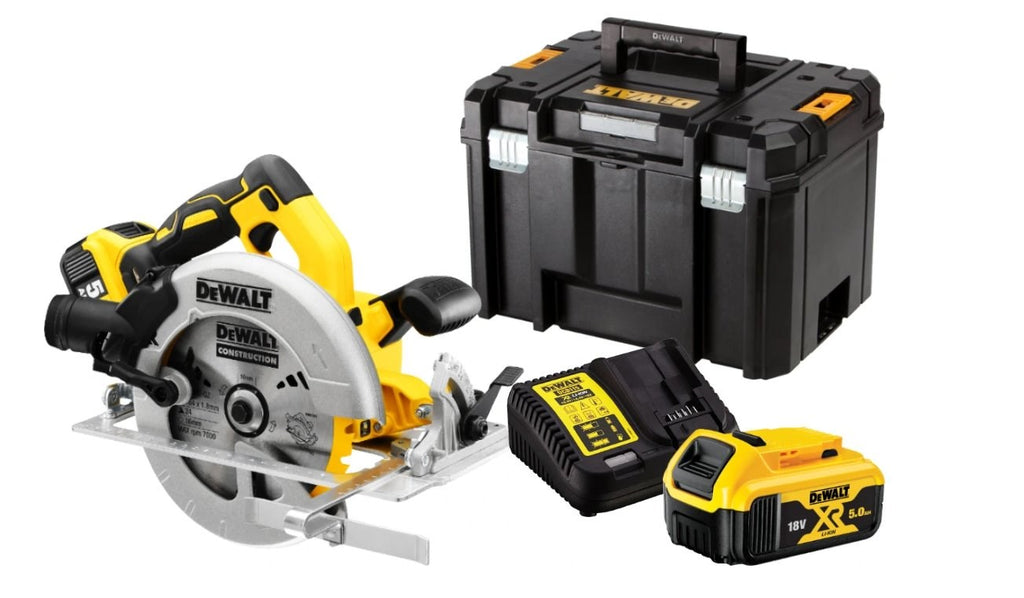 DeWALT Portable Circular Saw DCS570P2-QW - 5500 RPM, 18V, 5Ah Battery, 18.4 cm Blade