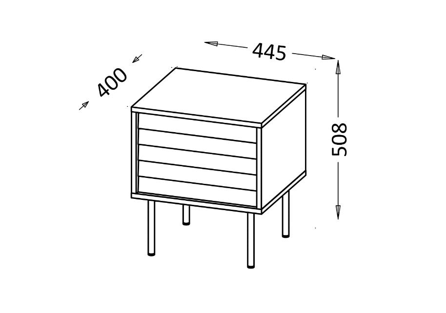 Cama Cortina Bedside Cabinet 2 pcs Black 45x40x51